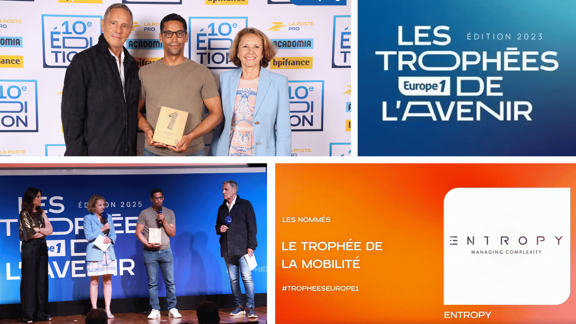 Trophées Europe 1 de l'Avenir 2025 : Entropy lauréat de la catégorie Mobilité